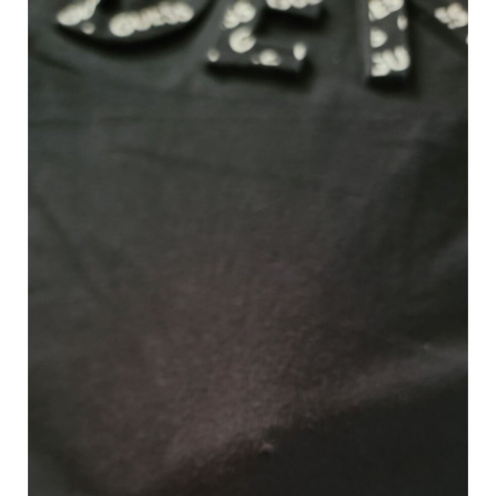 Vintage Guess Men's Doyd Logo Black T-Shirt with Embossed Letters - Picture 2 of 8